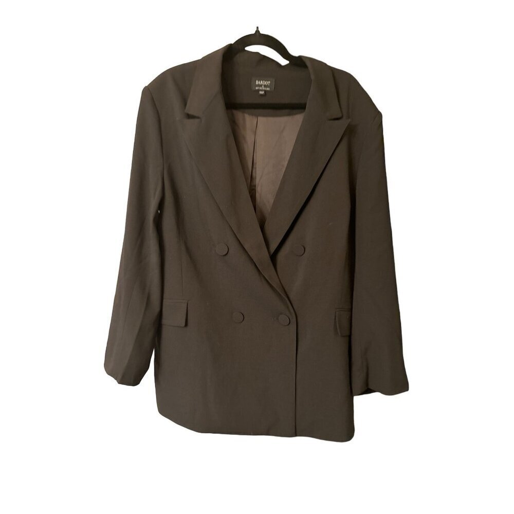 Bardot Revolve Womens Double-Breasted Tuxedo Blazer Black Medium